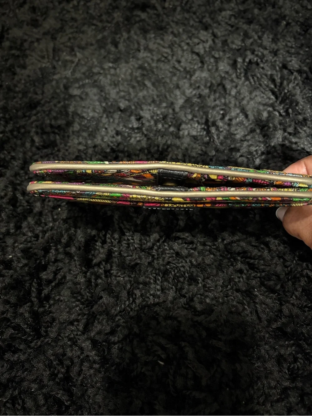 Sakroots Colorful Floral Snap Closure, Zip Card Case Boho Multi Colored Wallet